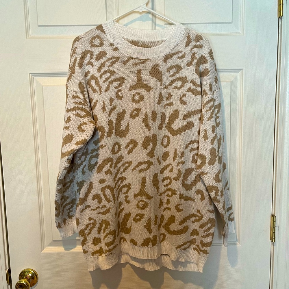 Leopard Print Sweater Tunic